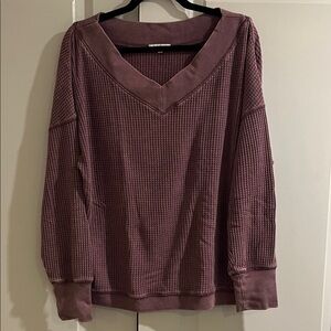 Z Supply Purple V-Neck Sweater